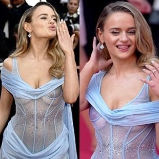 Joey King Double Nipple Slips At Cannes