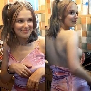 Millie Bobby Brown Teasing Flashing Her Nude Tits In Home Video