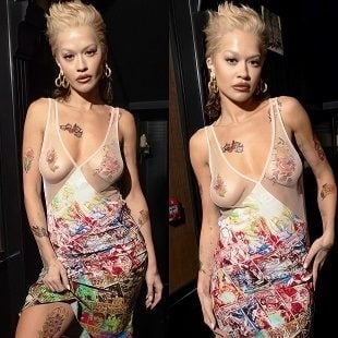 Rita Ora Takes Her Nude Tits Out On The Town