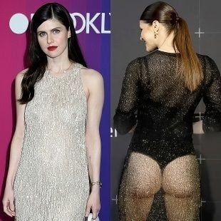 Alexandra Daddario Shows Her Postpartum Nips And Ass In Sheer Dresses