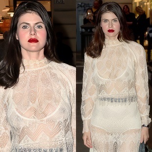 Alexandra Daddario Flaunts Her Nipples In A See Thru Bra In Rome 