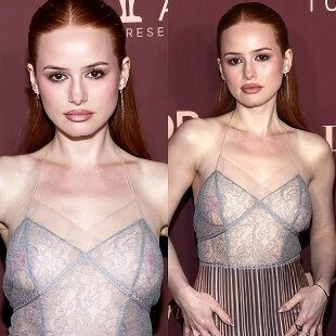 Madelaine Petsch Nude Pink Tits In A See Thru Top