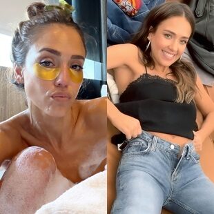 Jessica Alba Attempts Being Seductive By Taking Off Her Pants