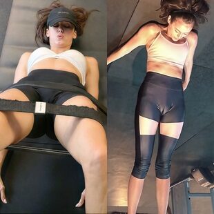 Nina Dobrev Aggressively Thrusts Her Vagina In The Gym